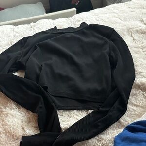 Nasty Gal Black Ribbed Sweatshirt